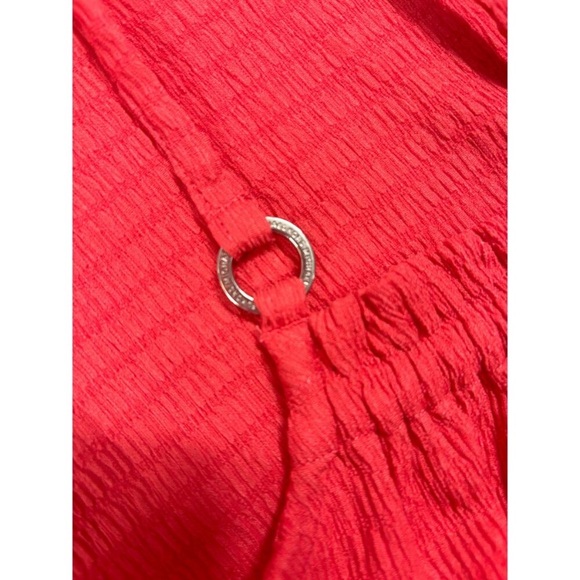 Michael Kors Smocked Square Neck Cami Dress Red Geranium‎ Size PM Stitch Fix NWT - Picture 9 of 15